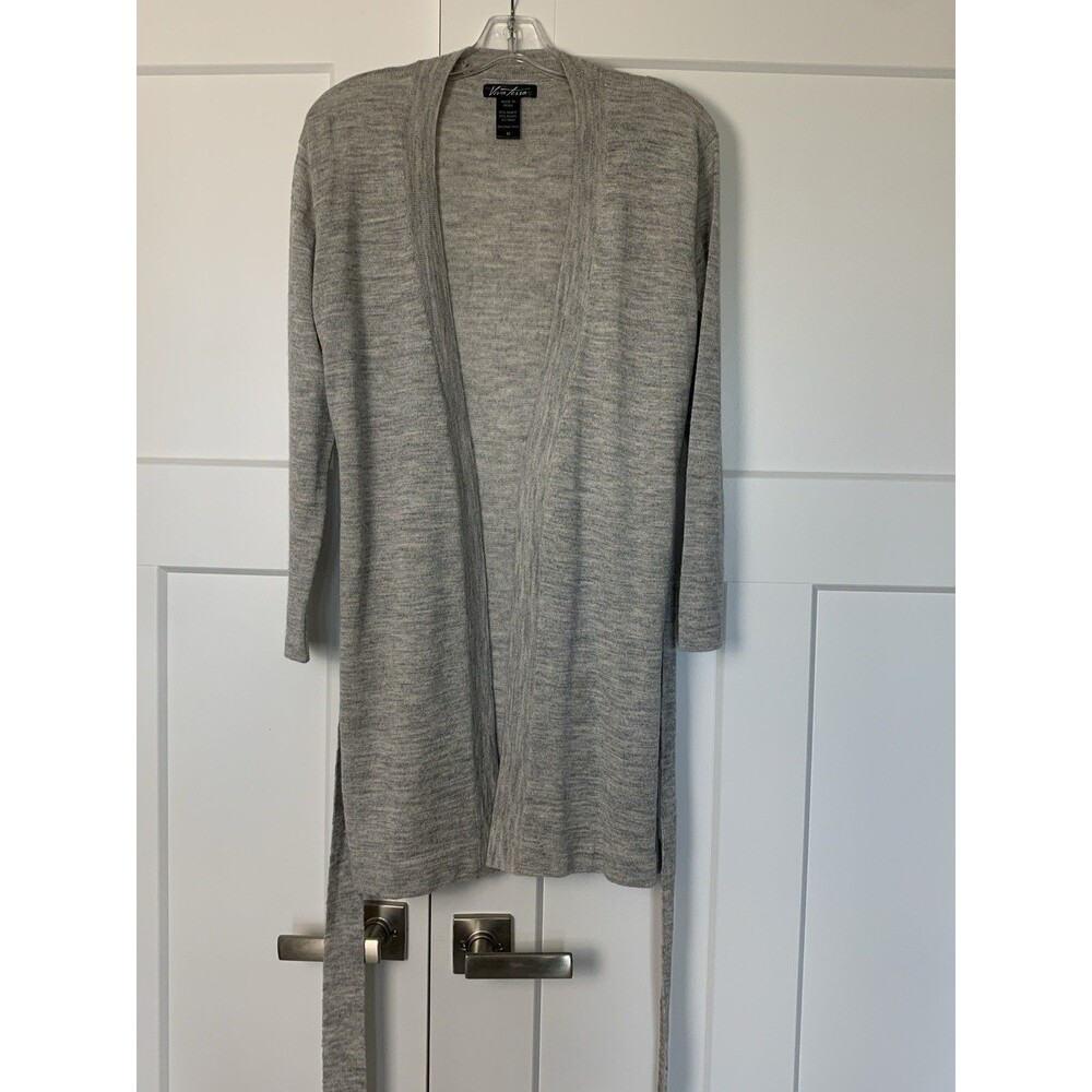 Viva Terra Alpaca Wool Gray Blend Open Front Cardigan - Size Medium‎
